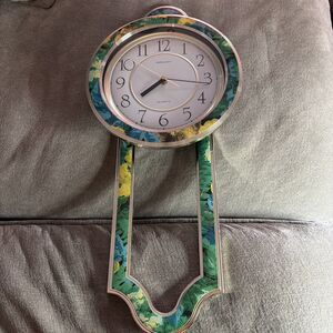 Heirloom Wall Clock - Turquoise Floral- PC696FLG- Heirloom Quartz